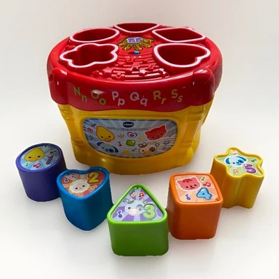 Clasificador de formas musicales de tambor Vtech Sort & Discover 5 piezas rojo amarillo se ilumina Foto 1 de 4