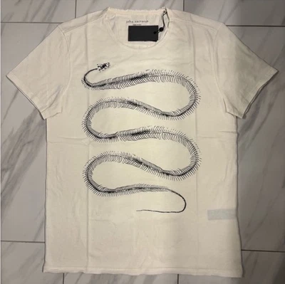 Мужская футболка John Varvatos Skeleton Snake цвет Salt новая - Изображение 1 из 3