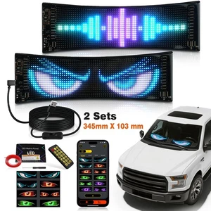 2x Car Devil Eyes Light Colorful Eye Programmable Lamp DIY LED Smart Eye Lamp - Picture 1 of 11