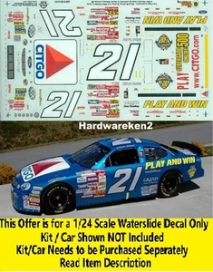 NASCAR DECAL #21 CITGO PLAY AND WIN 1999 FORD TAURUS SADLER SLIXX 1/24 - Picture 1 of 2