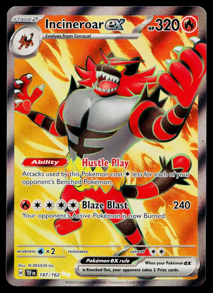 Incineroar ex 187/162 SV05: Temporal Forces Ultra Rare - Image 1 of 2