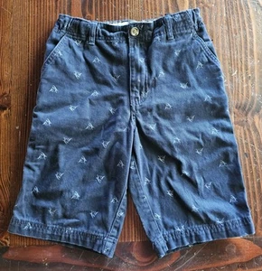 Faded Glory Boys Shorts Sz 12 Blue Shark Print Pockets Long Summer Adjustable (h - Picture 1 of 5