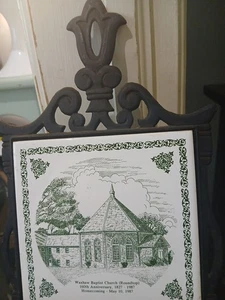 Waxhaw Baptist Church NC TILE in Black Iron 160th An-1827-1987 Homecoming - Picture 1 of 11
