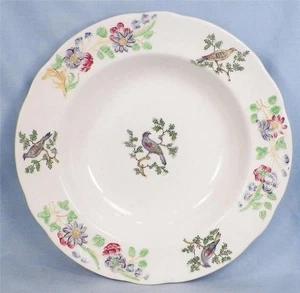 Copeland Spode Soup Bowl Randall's Birds Flowers Bailey Banks Biddle Vintage - Picture 1 of 6