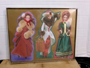 Tarjetas de muñeca Barbie vintage 1996 3 sellos en relieve colección victoriana - Imagen 1 de 9