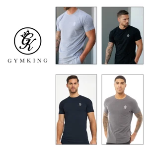 Gym King Mens TShirt Embroidery Designer Tee Short Sleeve Round Neck Fashion Top - Picture 1 of 18