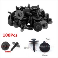 100Pcs 4.2-1.41x22mm Metal Car Screw Body Fender Bumper Retainer Clips 7mm Hex