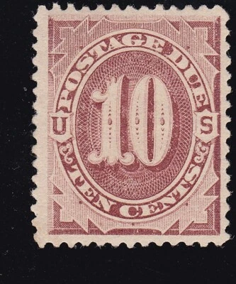 US J19 10c Postage Due Unused VF OG LH with 2 PF Certs SCV $600 - Image 1 of 4