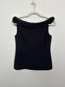 Club Monaco Cowl Neck Off Shoulder Top Black Workwear Women's Size Small NEW - Picture 1 of 7