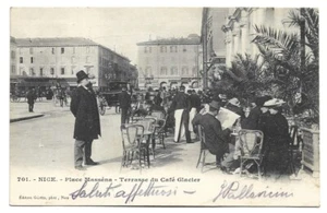 Cartolina antica: CARTOLINA ESTERA NICE - ANIMATA, TERRASSE DU CAFE' GLACIER - Imagen 1 de 1