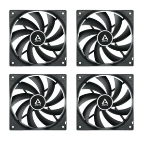 4 x Arctic Cooling F12 PWM PST 120 mm schwarz PC Gehäuse Lüfter 1350 RPM 53CFM 4-polig - Bild 1 von 6