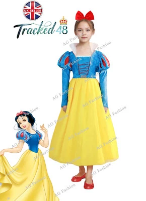 Snow White Princess Kids 110-150  Costume World Book Day Halloween  Facny Dress - Image 1 of 4