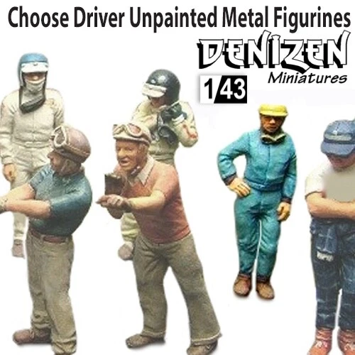 Denizen Miniatures Motorsport Fahrer unbemalte Metallfiguren - Maßstab 1:43