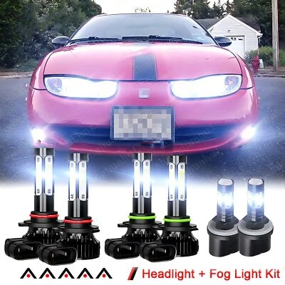 9005 9006 880 LED Headlight Foglight 6X Bulbs Combo For Saturn SC1 SC2 1997-2002 - Image 1 of 4