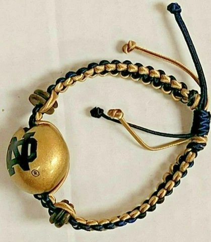 NCAA Notre Dame Fighting Irish Go Nuts Kukui Nut Macrame Bracelet, New Cover