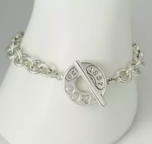 8.25" Large Tiffany & Co Sterling Silver 1837 Mens Unisex Toggle Bracelet - Picture 1 of 8