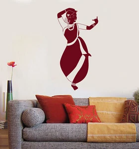 Vinyl Wall Decal India Dance Hindu Woman Dancer Bayadere Stickers (1644ig) - Picture 1 of 3