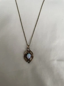 Vintage Opal Pendant Necklace 18” - Picture 1 of 9