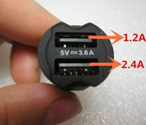 Black Mini Dual Bullet USB 2 Port 3.4A Car Charger Adaptor For Samsung & IPHONE - Picture 1 of 4