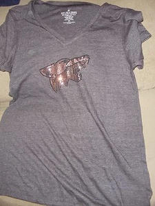NHL WOMEN ARIZONA COYOTES TEE SHIRT CHARCOAL SMALL WITH BLING - Picture 1 of 4