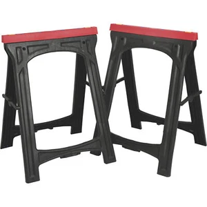 Ironton Plastic Foldable Sawhorses, 1 Pair, 700-Lb. Total Capacity
