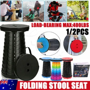 Folding Stool Seat Portable Retractable Telescopic Camping Fishing Travel Chair - Picture 1 of 20