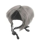 Pet Headwear Wigs Toy Halloween Funny Gray Bob Hair for Cosplay Party