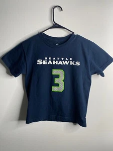 NFL Seattle Seahawks Russell Wilson #3 Navy Youth Name and Number T-Shirt, M - Picture 1 of 4