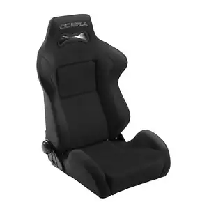 Cobra Daytona Reclining Fabric / Suede Sports Car Bucket Seat In Black - Picture 1 of 2