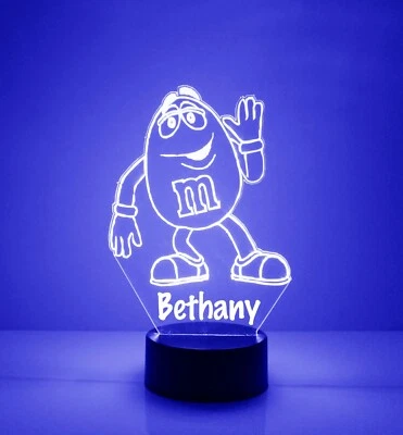 M&M Candy Character, Lámpara de Luz Nocturna LED Personalizada, con Mando a Distancia Foto 1 de 4
