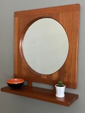 Vintage / Mid Century / Pedersen & Hansen Solid Teak Mirror w/ Shelf - Denmark