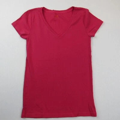 Camiseta básica Joe Fresh para mujer talla S rosa lisa manga corta cuello en V Foto 1 de 4
