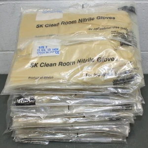 (100 Pairs) Honeywell North SK Clean Room Gloves SK142W, Nitrile, Size 7, 15 mil - Picture 1 of 6
