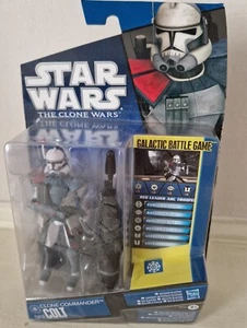 STAR WARS CLONE COMMANDER COLT CW52 CLONE WARS ACTION FIGURE + BATTLE GAME RARE - Picture 1 of 2
