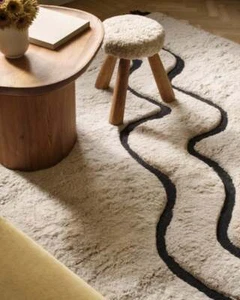 Shaggy rug Handmade area rug for bedroom living room wool rug furr rectangle rug - Picture 1 of 6