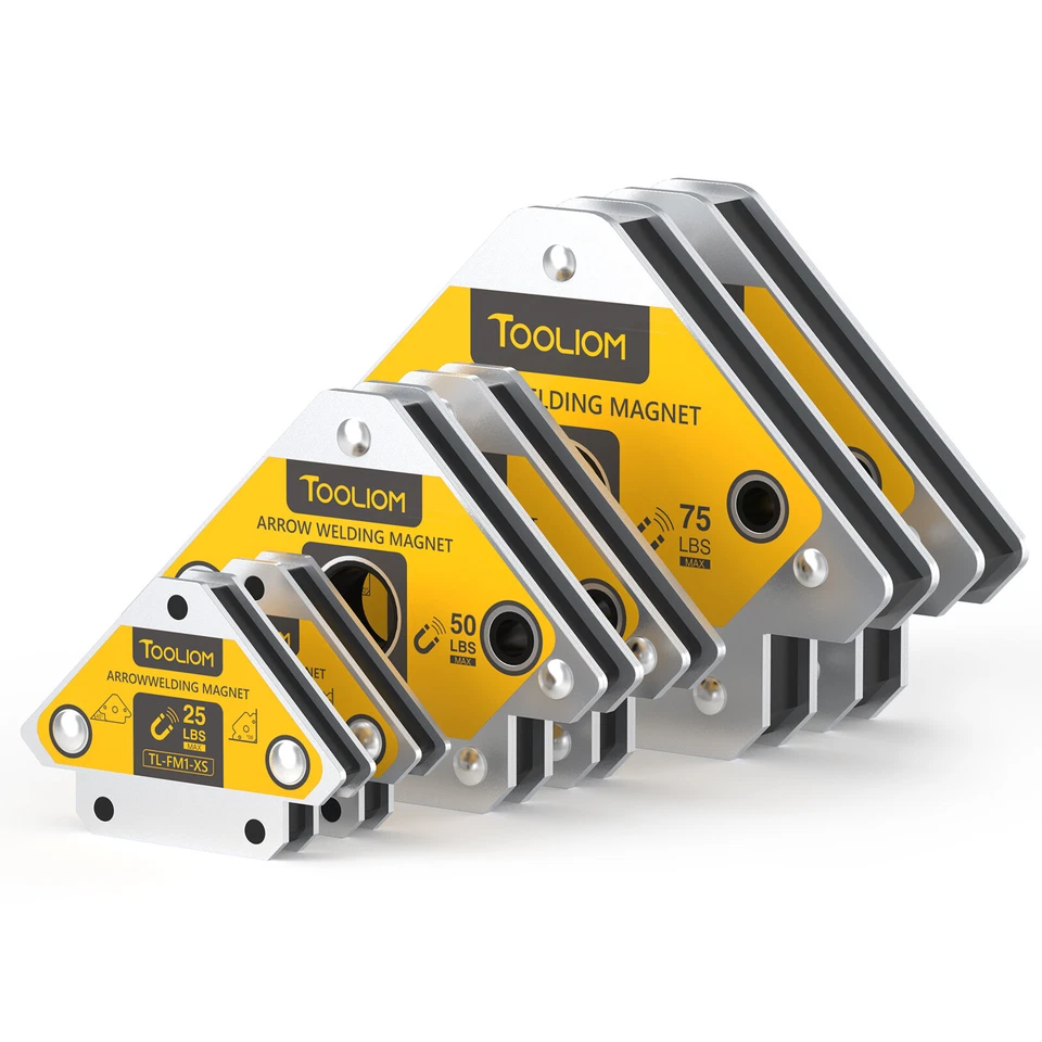TOOLIOM Arrow Welding Magnets 6Pcs 25LB &50LB &75LB Strong Hold Magnetic Welding Holder