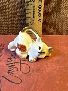Vintage Miniature Cat Siamese Figurine Dojon Japan Collectable Matte Ceramic - Picture 1 of 7