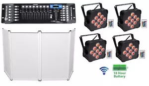 4 Rockville BEST PAR 60 Rechargeable Wireless Par Can Wash Lights+Facade+Control - Picture 1 of 11