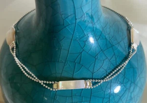Delicate Liz Claiborne Mother of Pearl Bracelet/Anklet Silver tone Ball Chain - Picture 1 of 7