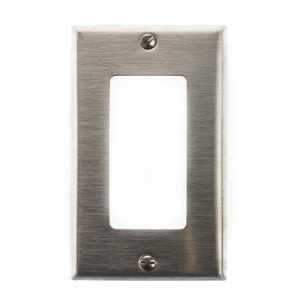 LEVITON 84401-40 PLACA DE PARED DE ACERO INOXIDABLE ESTILO DECORACIÓN, PLACA FRONTAL, 1 BANDA - Imagen 1 de 4