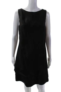 Ralph Lauren Black Label Womens Silk Boat Neck Tiered Shift Dress Black Size 10 - Picture 1 of 7