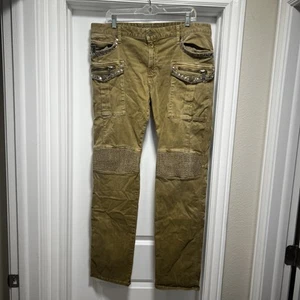 Robin's Jean Men's Long Flap Jeans with Studs & Crystals Size 38x34 - Picture 1 of 24