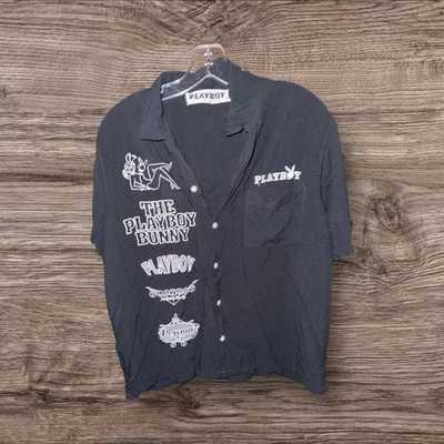 Camisa Playboy Pacsun Para Hombre Pequeña Campamento Abotonada Manga Corta AGOTADA  Foto 1 de 4