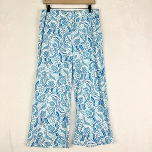 Stella Parker Wide Leg Pull On Floral Cropped Pants Size Large NEW UPF 50 Vacay - Picture 1 of 5