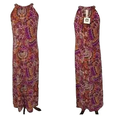 Maxi Vestido Anne Klein Mujer Talla 4 Combo Rosa Floral Sin Mangas NUEVO Foto 1 de 4