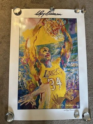 Shaquille O'Neal "Shaq" LeRoy Neiman impresión autografiada NBA 2000 Foto 1 de 4