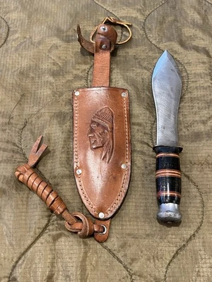 Cuchillo de lanzamiento vintage Hugo Koller Wurfmesser con funda - Solingen Alemania - RARO Foto 1 de 4