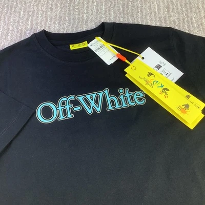 Off White Kids Black Logo T Shirt Big Bookish Size 12 Top NWT - Image 1 of 4