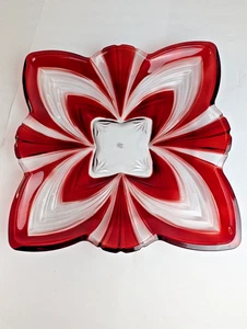 Vintage Soga Japan Ruby Red Art Glass Bowl Mid Century Modern Murano Style Cased - Picture 1 of 17