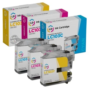 Tinta LD para Brother LC103 3pk LC103C LC103M LC103Y MFC J245 J285DW J450DW - Imagen 1 de 9